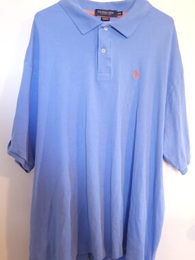 U.S. Polo Assn. Men's Short Sleeve Polo Shirt Luxury Feel Cotton Logo Blue Sz 4X